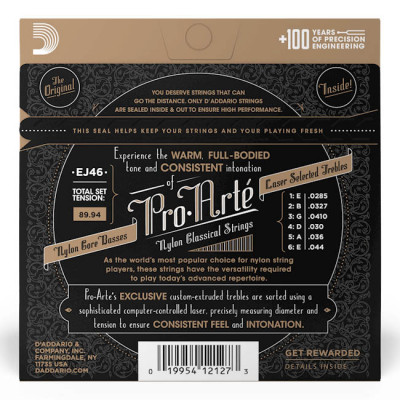 D'ADDARIO EJ46 PRO-ARTE HARD TENSION струни для класичної гітари